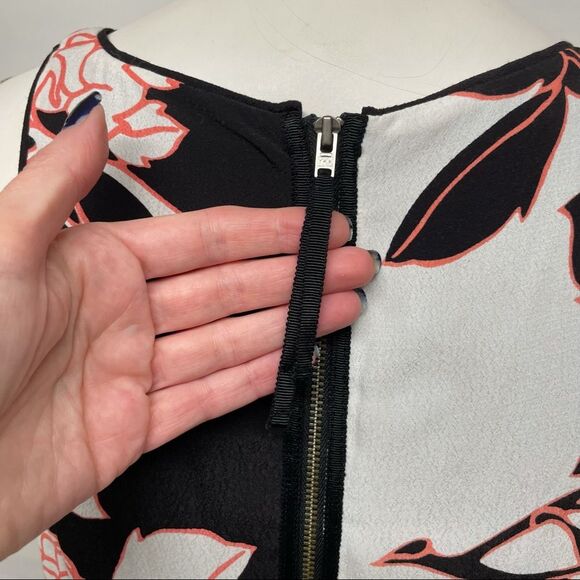 ANTHROPOLOGIE Maeve Photoflora Color Block Mixed Print Floral Dress 0 2 XS CuTE! - Picture 10 of 16